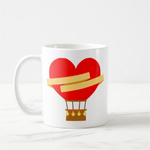 Caneca De Café Balão Coração – Design Romântico e Fofo de Amor