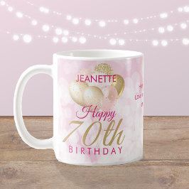 Caneca De Café Balão de Aniversário 70 Glamoroso
