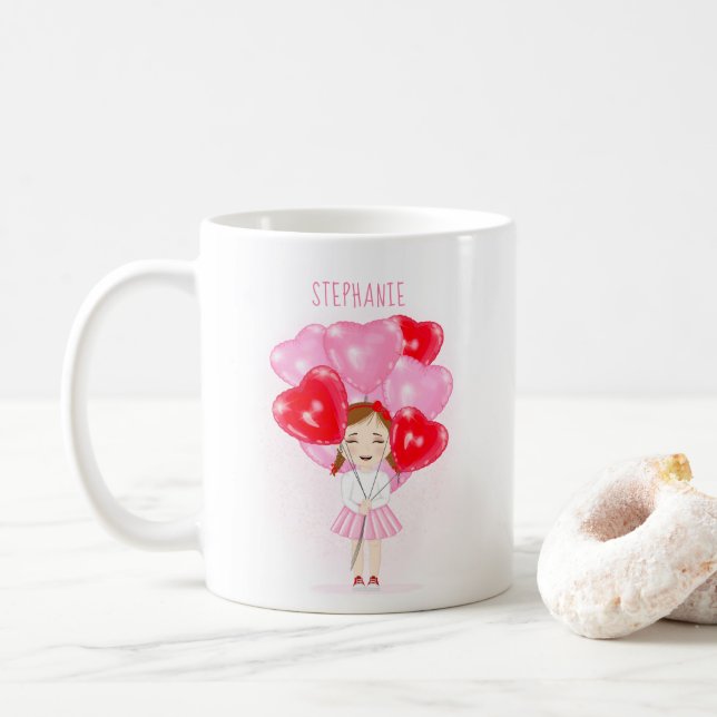 Caneca De Café Balão de Aniversário Querida  (Com Donut)
