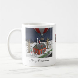 Caneca De Café Balão de Ar Quente do Papai Noel