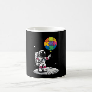 Caneca De Café Balão de Astronauta Autista Espaço Conscientização