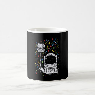 Caneca De Café Balão de Astronauta Conscientização do Autismo Esp