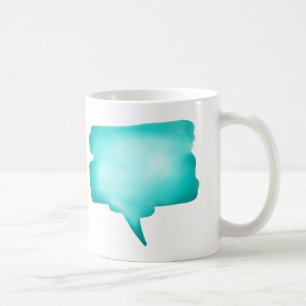 Caneca De Café Balão de discurso azul pálido da Aquarela