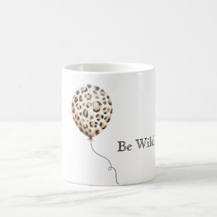 Caneca De Café Balão de Impressão de Leopardo Selvagem
