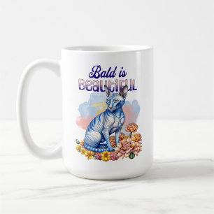 Caneca De Café Bald é Bonito   Gato sem pelo