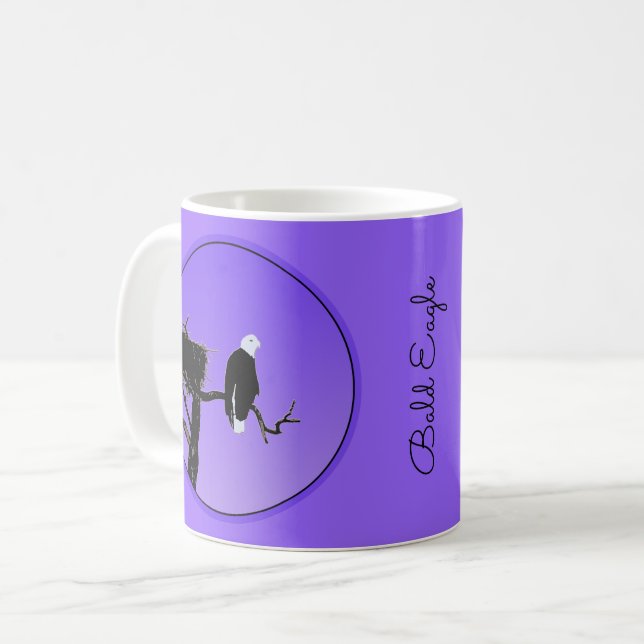 Caneca De Café Bald Eagle em Sunset - Arte original sobre a vida  (Frente Esquerda)