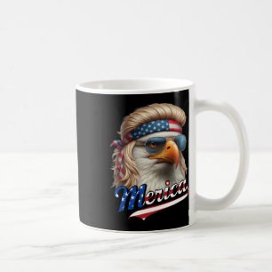 Caneca De Café Bald Eagle Merica 4 de julho, Eagle Blonde Mullet