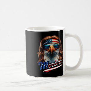 Caneca De Café Bald Eagle Merica 4 de julho Eagle Mullet Funny