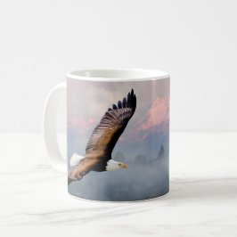 Caneca De Café Bald Eagle Sofrendo sobre Montanhas de Olimpiadas