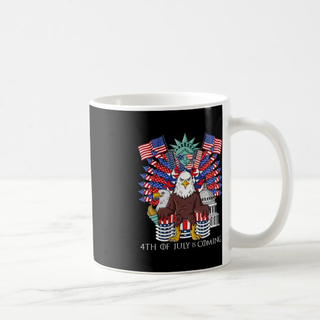 Caneca De Café Bald Eagle Throne 4 De Julho EUA Patriotic Boys K (Direita)