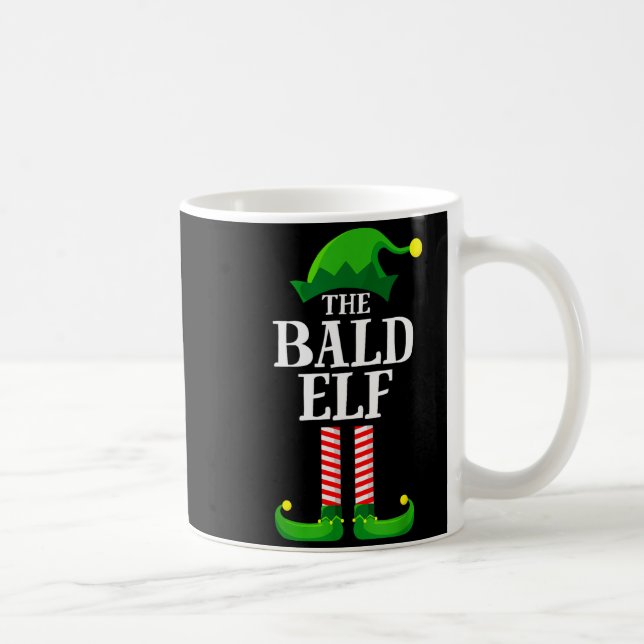 Caneca De Café Bald Elf Matching Family Group Christmas Party Pyj (Direita)