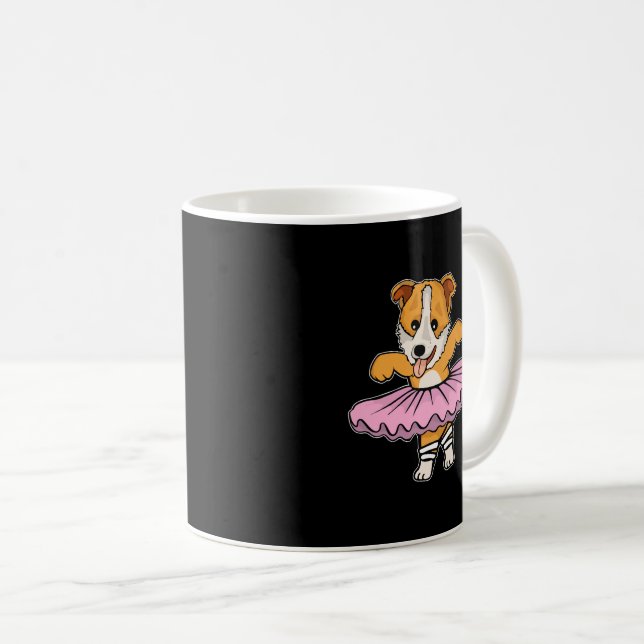 Caneca De Café Balé de Cachorro Dançando Balés Dançando Garotas D (Frente Esquerda)
