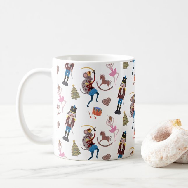 Caneca De Café Balé de Natal do Patterno Nutcracker (Com Donut)
