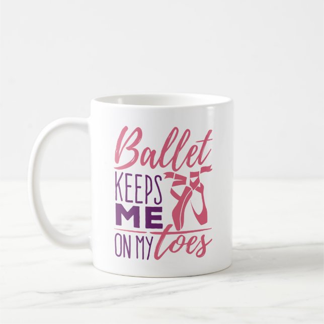 Caneca De Café Balé Me Mantém Em Meu Dedo Ballerina (Esquerda)