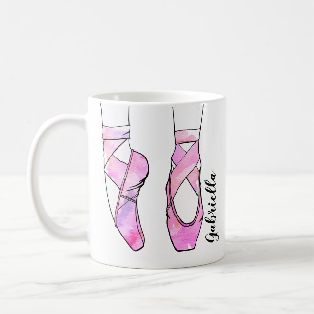 Caneca De Café Balé Personalizado Rosa Ballerina (Esquerda)