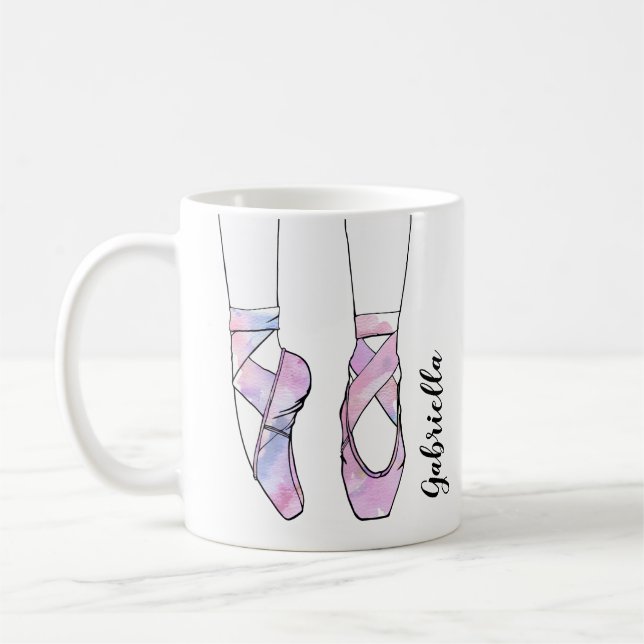 Caneca De Café Balé Rosa Personalizado Ballerina (Esquerda)