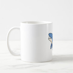 Caneca De Café Baleia Azul Kawaii Grande