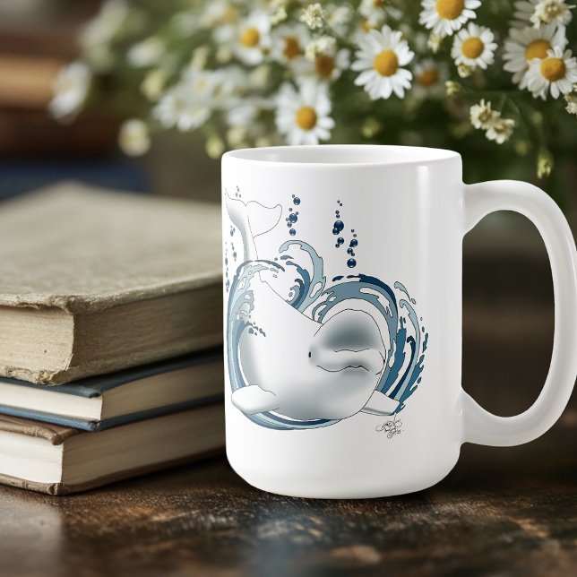 Caneca De Café Baleia Beluga Azul (Criador carregado)