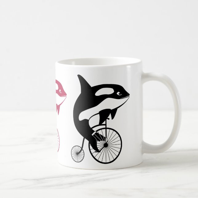 Caneca De Café Baleia de assassino da orca na bicicleta do (Direita)