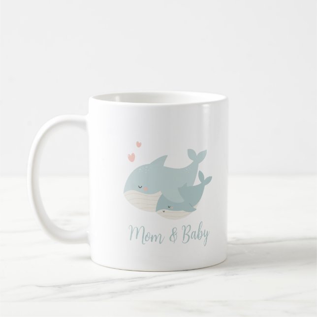 Caneca De Café Baleia Mãe E Bebê (Esquerda)