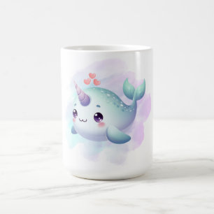 Caneca De Café Baleia-narval fofa/costeira/ náutica