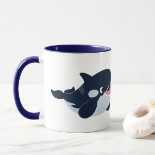 Caneca de Café Baleia Orca Bebê Desenho Fofo