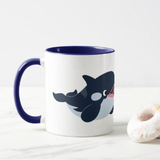 Caneca de Café Baleia Orca Bebê Desenho Fofo