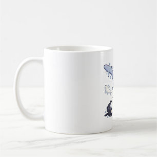 Caneca De Café Baleias brancas deliciam � arte animal bonita