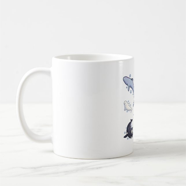Caneca De Café Baleias brancas deliciam � arte animal bonita (Esquerda)