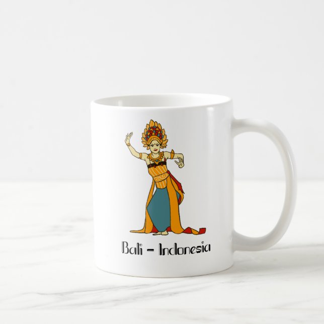 Caneca De Café Balinês Mulheres Dançarinas Indonésia (Direita)