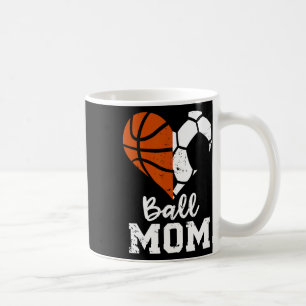 Caneca De Café Ball Mãe Diversão Cardíaca Futebol de Basquete Mãe