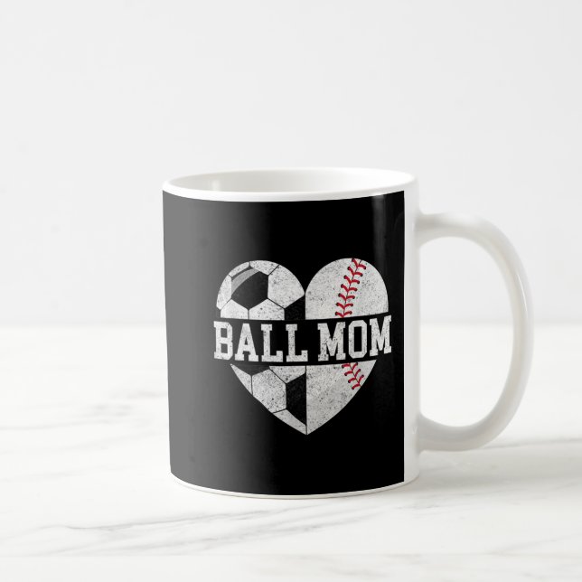 Caneca De Café Ball Mãe, Diversão De Beisebol, Mãe (Direita)