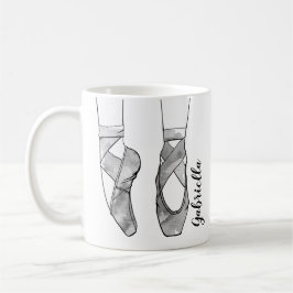 Caneca De Café Ballerina Balé Preto E Branco