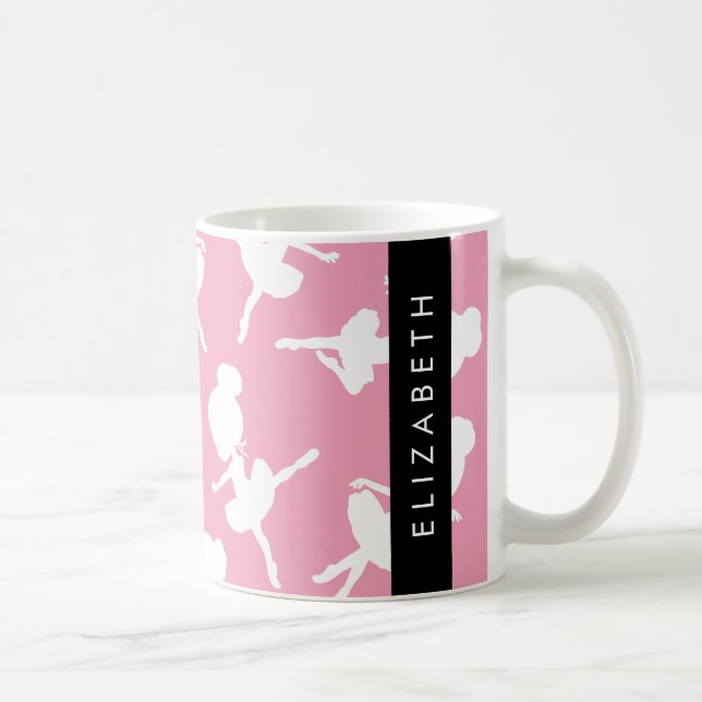 Caneca De Café Ballerina, Balés, Dança, Seu Nome (Direita)