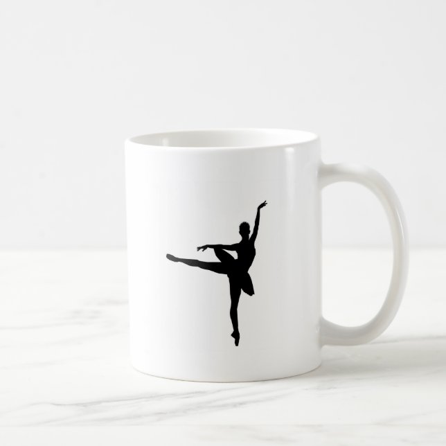 Caneca De Café Ballerina branca branca branca Balé simples (Direita)