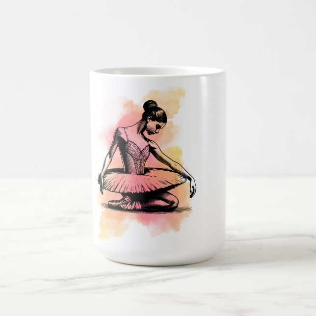 Caneca De Café Ballerina Dancing in Color  (Centro)