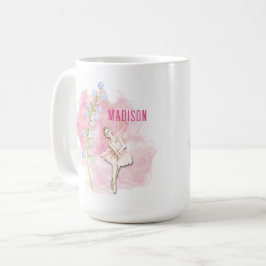 Caneca De Café Ballerina e Lily da Floral do Vale a Rosa