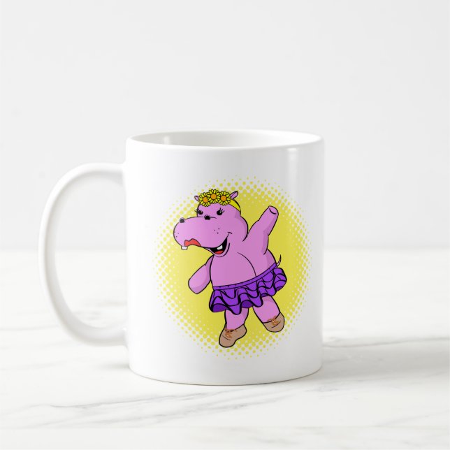 Caneca De Café Ballerina Hippo Com Tutu (Esquerda)
