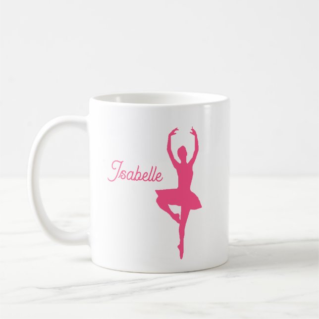 Caneca De Café "Ballerina" Mug Personalizado (rosa) (Esquerda)