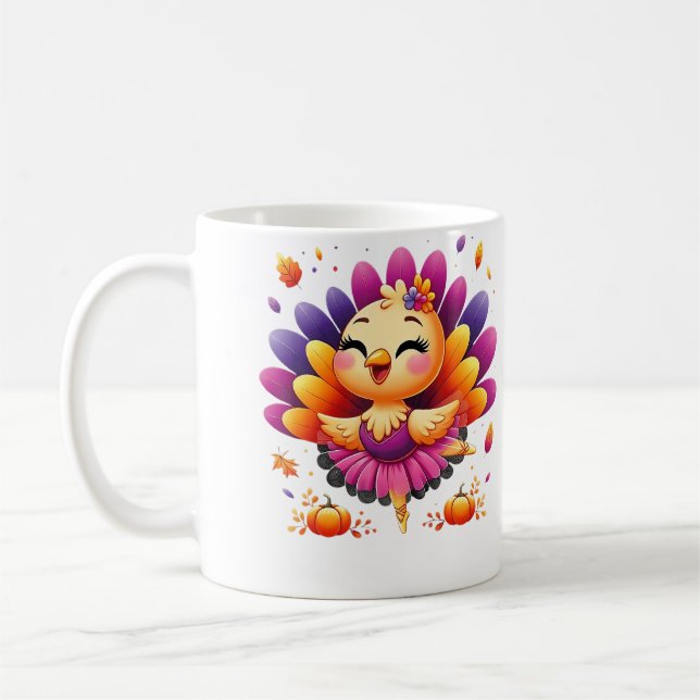 Caneca De Café Ballet Turkey Ballet Dancer Fall Dance Girls Thank (Esquerda)