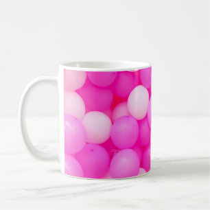 Caneca De Café Balões cor-de-rosa Design de fundo festivo.