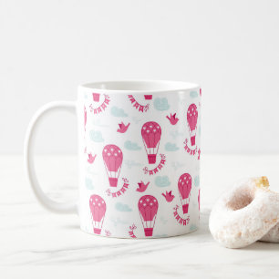 Caneca De Café Balões de dia de os namorados Aves Adoram Padrõe