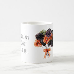 Caneca De Café Balões de Flores Roxas Laranja
