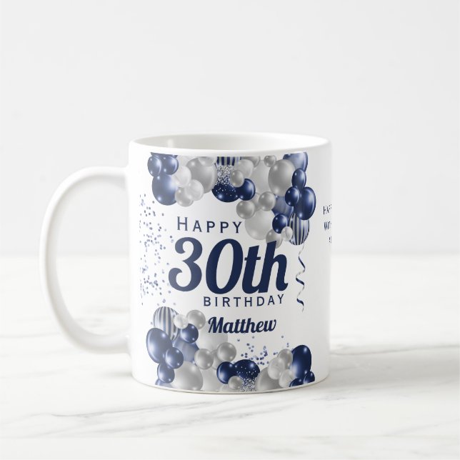 Caneca De Café Balões de Marinho aniversário de 30 anos (Esquerda)