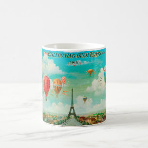 Caneca De Café Balões de safra PixDezines/eiffel/paris
