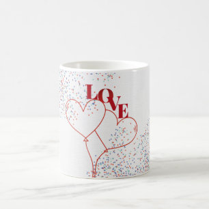 Caneca De Café Balões em Forma de Coração