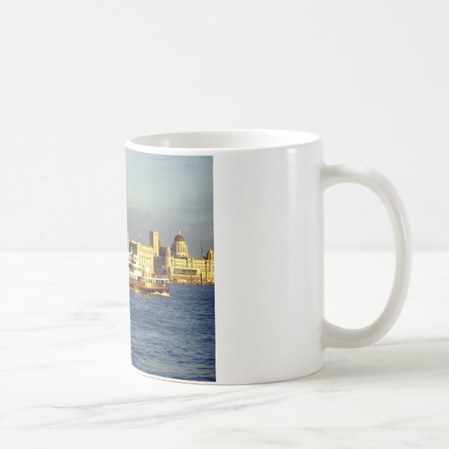 Caneca De Café Balsa de Mersey & beira-rio de Liverpool (Direita)