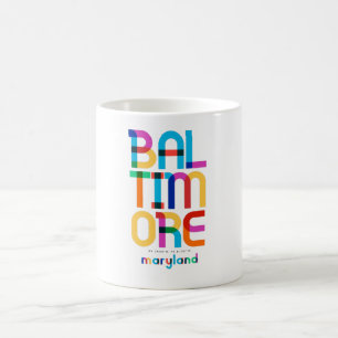 Caneca De Café Baltimore Maryland Meio século Art,