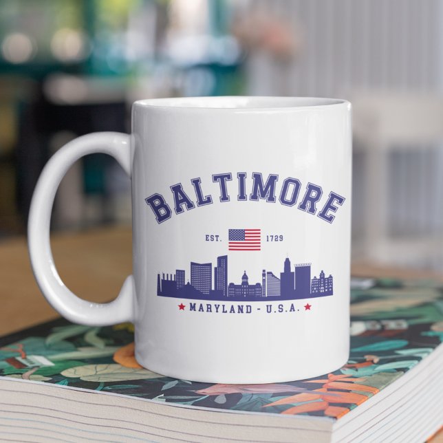 Caneca De Café Baltimore Maryland Modern Skyline city (Criador carregado)