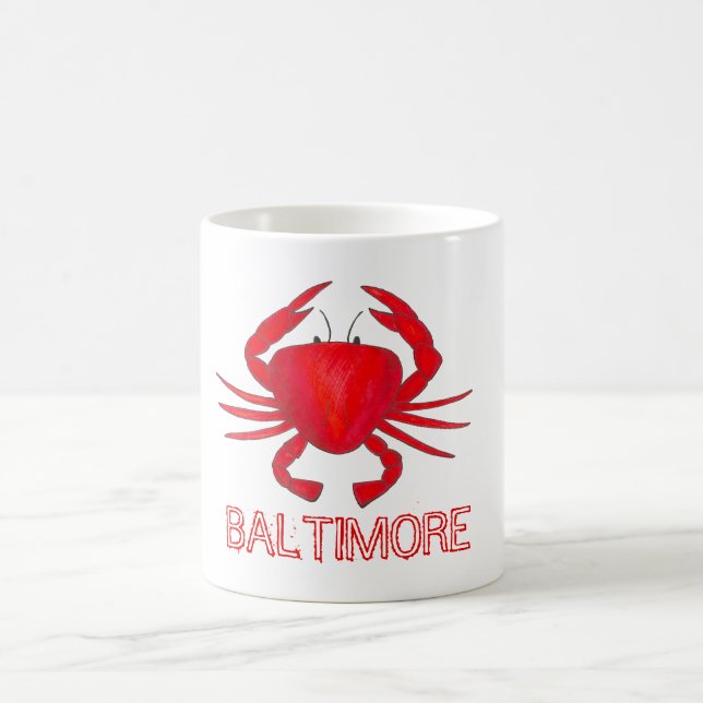 Caneca De Café Baltimore Maryland Red Crab Beach Mug (Centro)
